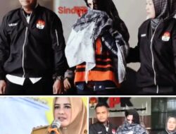 Bupati Pekalongan Fadia Arafiq,”Kenakan Rompi Oranye KPK Kepala Tertunduk Wajah Ditutupi dengan Selendang.”