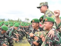 Bupati Humbahas Bertindak Sebagai Inspektur Upacara Penyambutan Kedatangan Prajurit Yonif TP 955/Hoda Sihapaspili