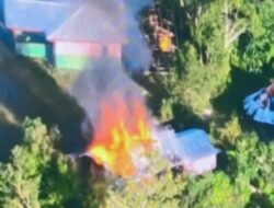 Anggota OPM Kodap III/Puncak Pimpinan Lekagak Talenggen Bakar Rumah Warga di Kampung Muara Distrik Pogoma, Tim Patroli Koops TNI Habema Amankan Lokasi