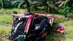 Bus Halmahera dan Pickup Bertabrakan di Tol Kualanamu – Tebingtinggi, 4 Orang Meninggal Dunia.