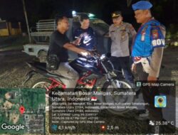Polsek Bosar Maligas Patroli Blue Light Antisipasi Balap Liar, Geng Motor, dan Kejahatan 3C di Jalur Sei Mangke