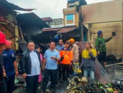 Wali Kota Pematangsiantar Tinjau Langsung ke Lokasi Kebakaran di Pasar Dwikora, Kelurahan Sukadame.