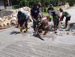 Progres Pengecoran Jalan TMMD Ke-129 Kodim 1807/Sorong Selatan Capai 55 Persen, Wujud Nyata Pengabdian TNI Membangun Desa