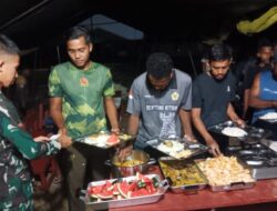 Jaga Stamina Demi Pengabdian, Satgas TMMD Ke-129 Kodim 1807/Sorong Selatan Bagikan Vitamin dan Santap Malam Bersama Warga