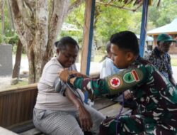 Satgas TMMD Ke-129 Pastikan Kesehatan Warga Masyarakat dan Personel Tetap Prima Demi Suksesnya TMMD di Kampung Sesor