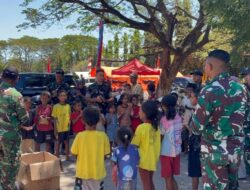 Prajurit  Korem 161/Wira Sakti  Hadirkan Keceriaan bagi Anak-Anak Terdampak Gempa NTT