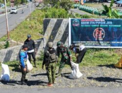 HUT TNI Ke-81 Tahun  2026, Kodim 1714/Puncak Jaya : TNI Peduli Sampah Bersama Masyarakat