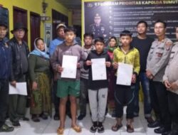 Reaksi Cepat Kapolsek Dolok Silau Gagalkan Tawuran Dini Hari, 13 Remaja dan 3 Kelewang Diamankan