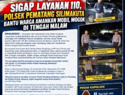 Sigap Layanan 110, Polsek Pematang Silimakuta Bantu Warga Amankan Mobil Mogok di Tengah Malam